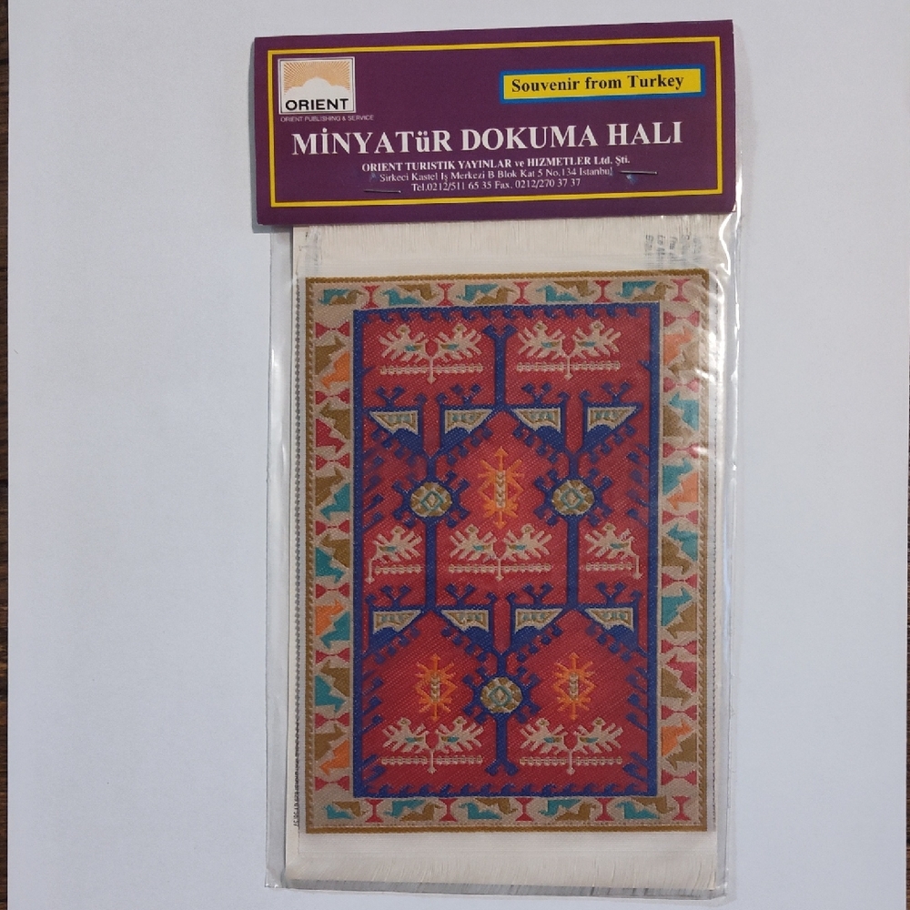 Orient Turkish Miniature Woven Rug Souvenir NWT Doll House